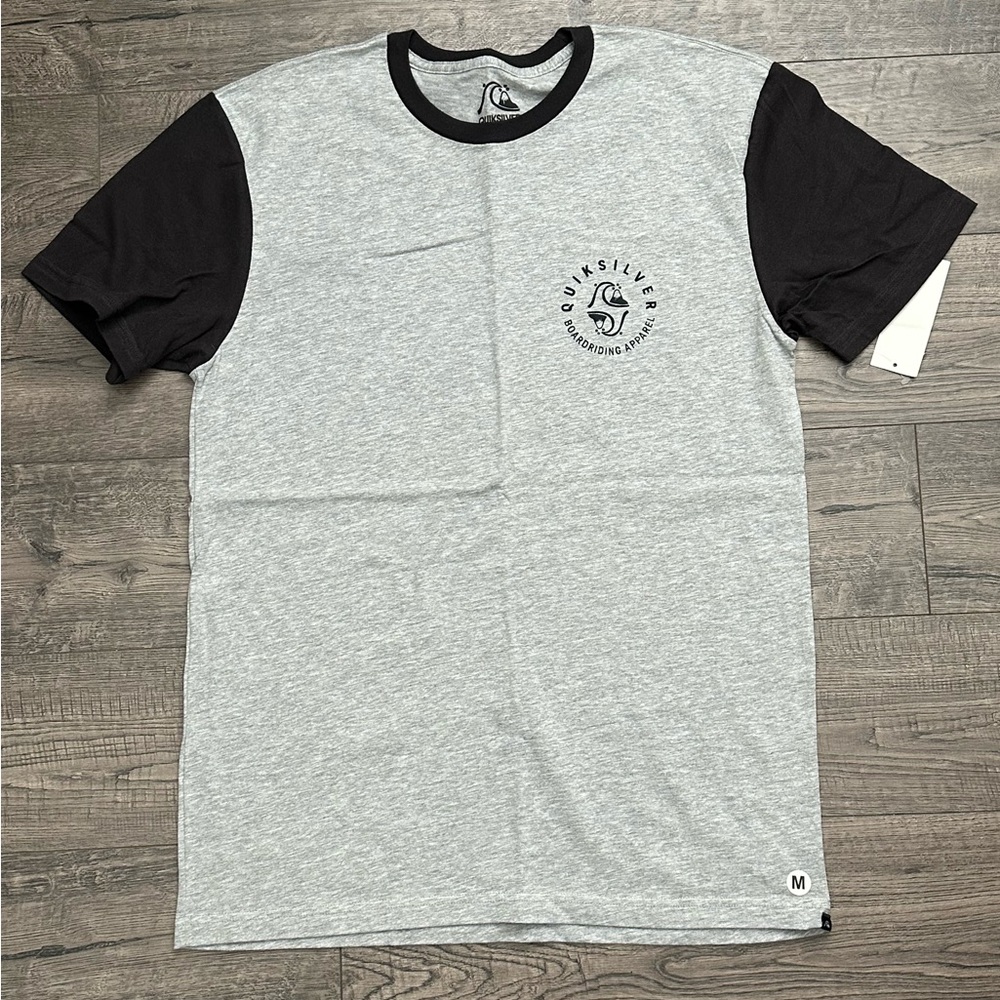 Quiksilver The Mountain and the Wave Grey Black Two Toned Shirt Size M